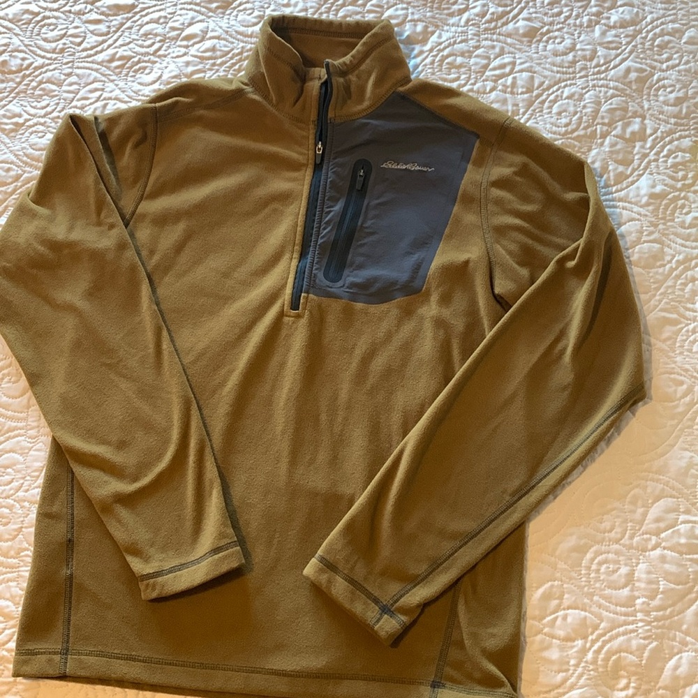 Eddie Bauer Mens quarter zip fleece pullover size S NWOT